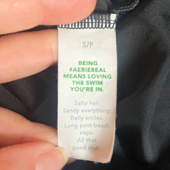 Aerie Wrap Full Coverage One Piece Swimsuit Black - Picture 6 of 7